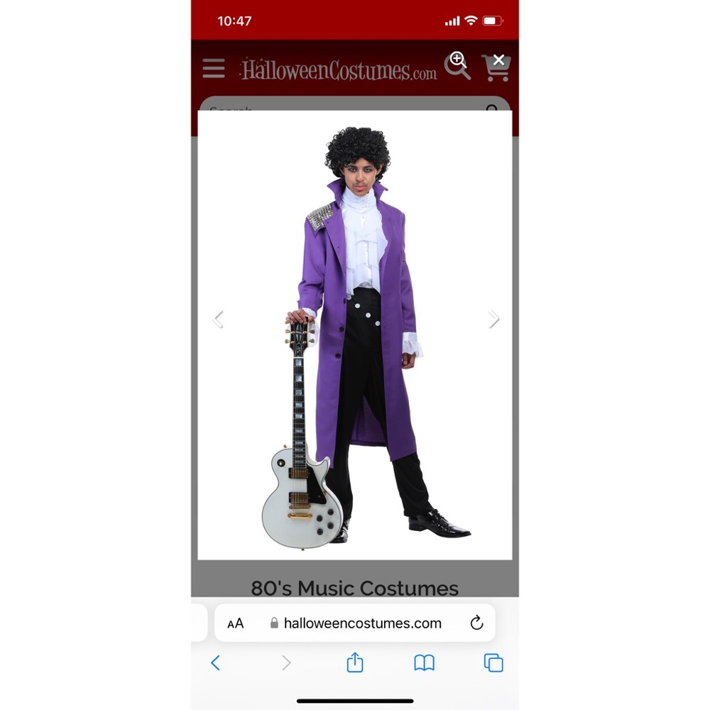 Men’s Prince Costume by Halloween Costumes